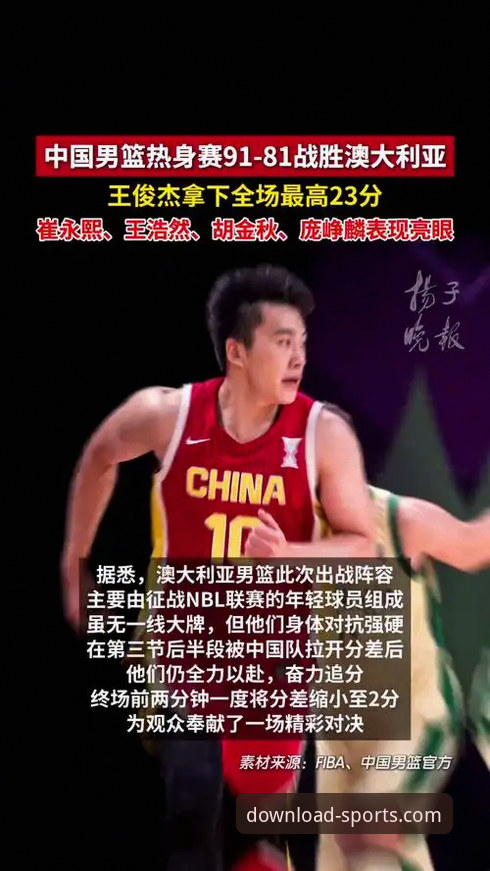 四季体育官网便捷下载最新版 中国男篮热身赛杭州站观赛指南:王俊杰领衔91-81力克澳大利亚